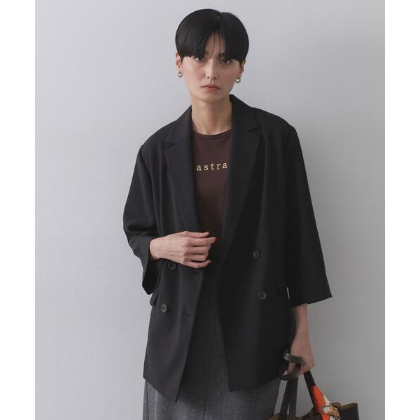 ジャケット テーラードジャケット リネンライクダブルジャケット「洗える」 レディース