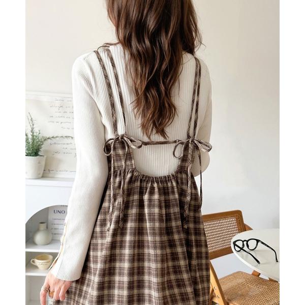 『セール実施中』ZOZO問い合わせ番号:97632078ショップ:Classical Elf，クラシカルエルフブランド:classicalelf，クラシカルエルフ商品名:微起毛素材で秋冬にぴったり♪チェック柄ダブルストラップバックリボンキャ...