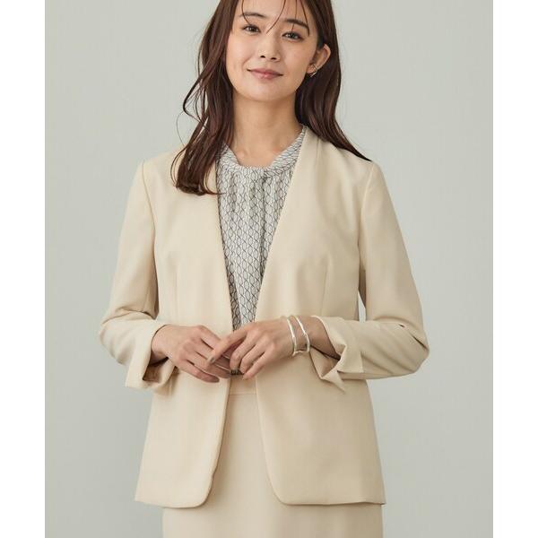 『タイムセール実施中』ZOZO問い合わせ番号:97632320ショップ:INDIVI，インディヴィブランド:INDIVI，インディヴィ商品名:【洗える／UVケア】ストレッチノーカラージャケットカテゴリ:フォーマルスーツ/小物>スーツジ...