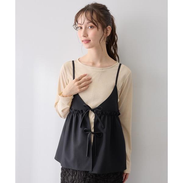 マタニティ シアーカットソー×フレアキャミセット(マタニティ＆授乳服）授乳口付き 授乳楽々 妊婦服 産前・産後対応