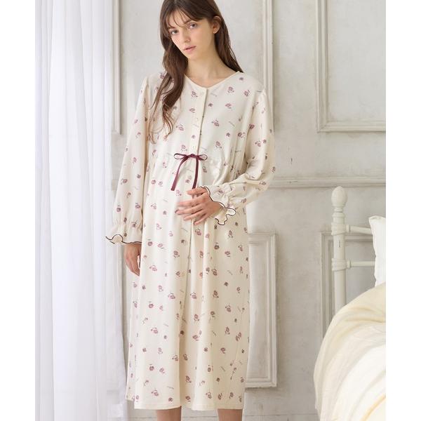 ZOZO問い合わせ番号:97633651ショップ:cross marche，クロスマルシェブランド:Rosemadame，ローズマダム商品名:レトロフラワーネグリジェ/ワンピースパジャマ/ルームウェア（マタニティ/授乳服）授乳楽々 妊婦服 ...