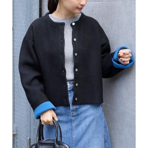 『セール実施中』ZOZO問い合わせ番号:97633671ショップ:MONO-MART，モノマートブランド:MONO-MART，モノマート商品名:ダブルフェイス 配色 ショート丈ニットカーディガンカテゴリ:トップス&gt;カーディガン/ボレロ...