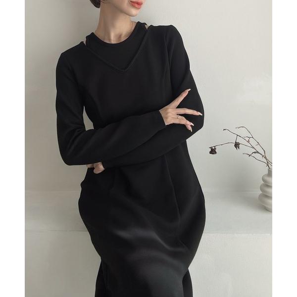 『タイムセール実施中』ZOZO問い合わせ番号:97633840ショップ:JUNOAH，ジュノアブランド:Meiru，メイル商品名:レイヤードデザインIラインワンピース(薄手、裏地無し)カテゴリ:ワンピース/ドレス>ワンピースブランド品...