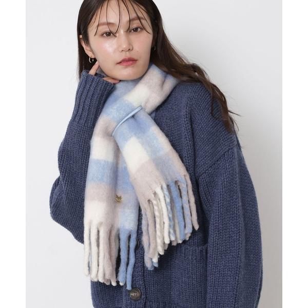 ZOZO問い合わせ番号:97639886ショップ:MOONBAT，ムーンバットブランド:PAUL&amp;JOE，ポールアンドジョー，MOONBAT，ムーンバット商品名:ボリュームマフラー ”チェック 無地” ネコチャームカテゴリ:ファッシ...