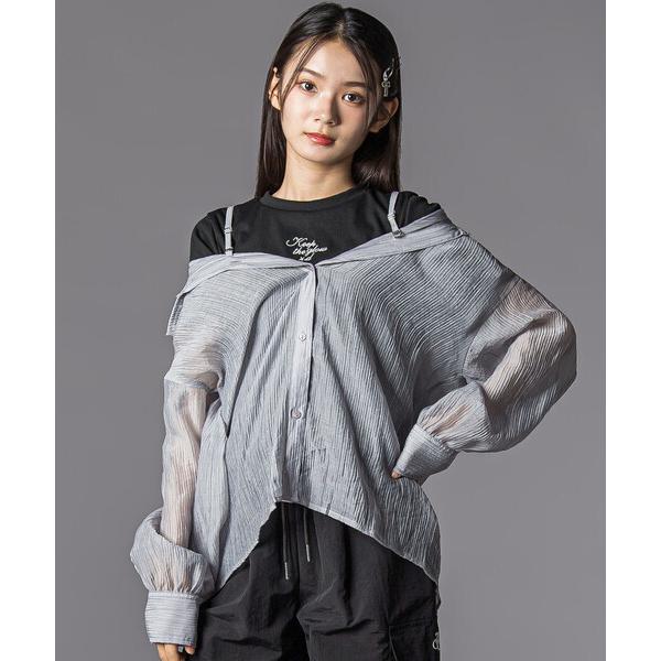 『タイムセール実施中』ZOZO問い合わせ番号:97665714ショップ:BEBE ONLINE STORE，ベベ オンラインストアブランド:ZIDDY，ジディ商品名:オフショルダー2WAY長袖シャツ＆半袖Tシャツセット(130~160cm)...