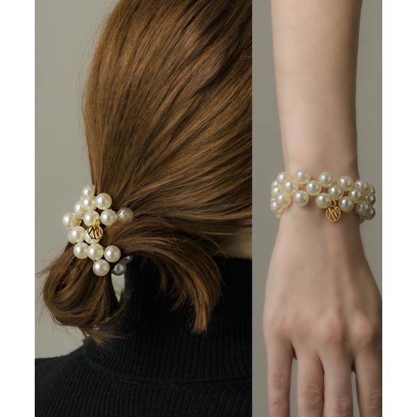 ZOZO問い合わせ番号:97666657ショップ:euphoria，ユーフォリアブランド:muku，ムク商品名:HAIR TIE・BRACELET/PEARLカテゴリ:ヘアアクセサリー>ヘアゴムブランド品番:302254-106-02...