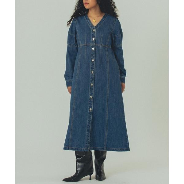 ワンピース (mici)DENIM VOLUME SLEEVE DRESS