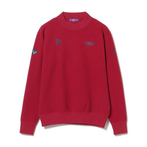 タートルネック セーター ニット PURPLE LABEL / スフィダンテ パイル モックネックニット(バーガンディ) メンズ