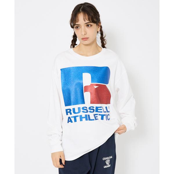 tシャツ 「JACKSON MATISSE（ジャクソンマティス） × RUSSELL ATHLETIC（ラッセルアスレティック）」両面プリント ラメプリント ロングTシャツ ユニセッ…