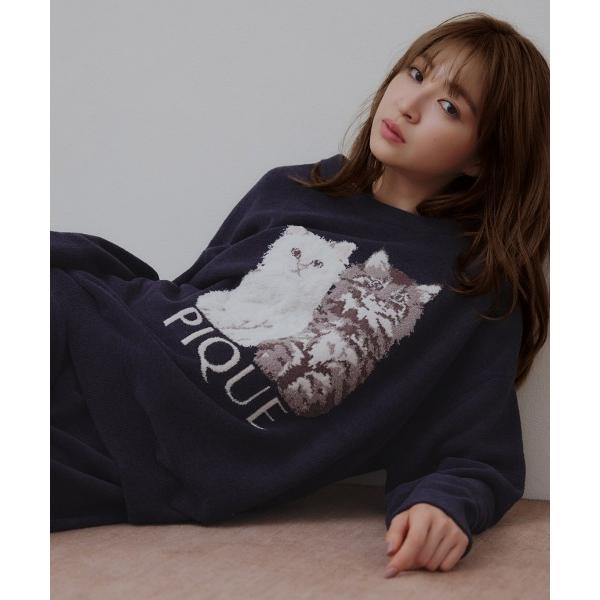 『タイムセール実施中』ZOZO問い合わせ番号:97736782ショップ:gelato pique，ジェラート　ピケブランド:gelato pique，ジェラートピケ商品名:ツインズキャットジャガードプルオーバーカテゴリ:ルームウェア>...