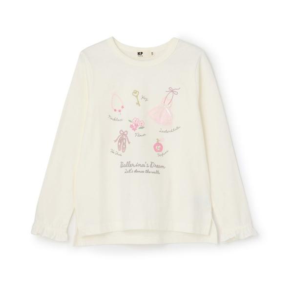 『セール実施中』ZOZO問い合わせ番号:97767011ショップ:KP，ケーピーブランド:KP，ケーピー商品名:バレエモチーフ 長袖Tシャツカテゴリ:トップス>Tシャツ/カットソーブランド品番:2153215素材:綿100%原産国:中...