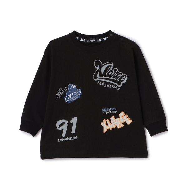 ZOZO問い合わせ番号:97767172ショップ:X-girl Stages，エックスガール ステージスブランド:XLARGE KIDS，エクストララージキッズ商品名:総柄グラフィティ長袖Tシャツカテゴリ:トップス>Tシャツ/カットソ...