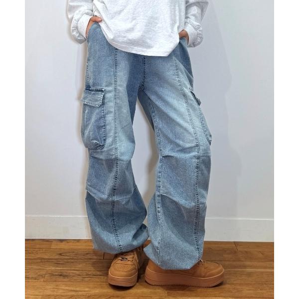 ZOZO問い合わせ番号:97767176ショップ:NARUMIYA ONLINE，ナルミヤ オンラインブランド:LOVETOXIC，ラブトキシック商品名:【LTXC】【速乾】【ストレッチ】デニムカーゴパンツカテゴリ:パンツ>デニムパン...