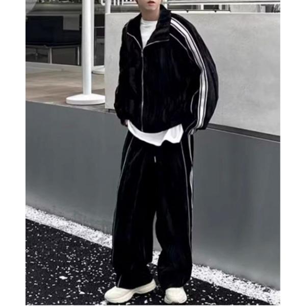 『セール実施中』ZOZO問い合わせ番号:97798427ショップ:Teem Store，チームストアブランド:link lot，リンクロット商品名:【25年秋冬新作】【２点セット】ベロア ライントラックジャケット＆ラインパンツ セットアップ...