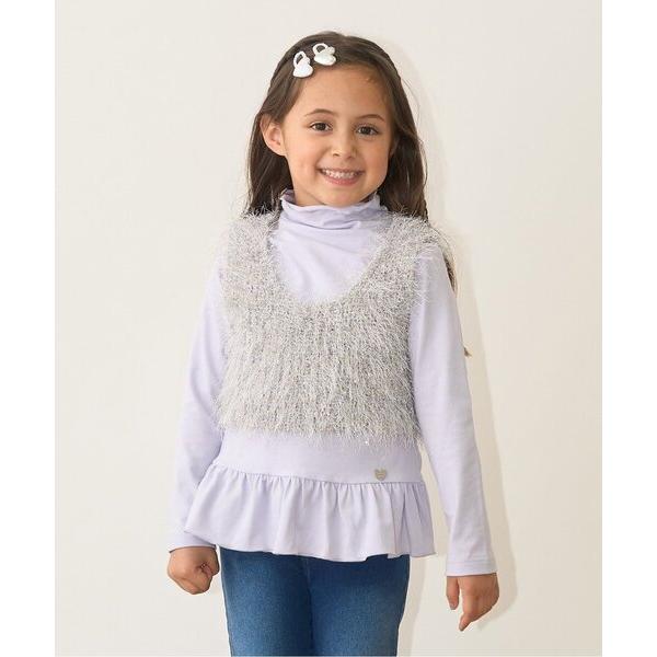 『セール実施中』ZOZO問い合わせ番号:97798778ショップ:petit main，プティマインブランド:Lycee mine，リセマイン，petit main，プティマイン商品名:【どちらが前でもOK】ラメフェザーニットベストカテゴリ...