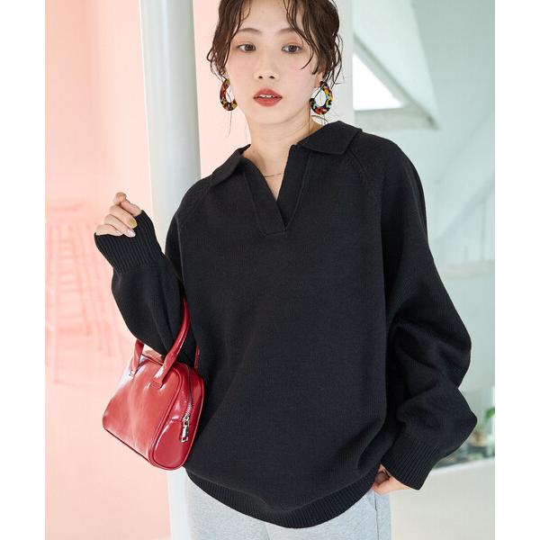 ZOZO問い合わせ番号:97832063ショップ:FREAK'S STORE，フリークスストアブランド:FREAK'S STORE，フリークスストア商品名:限定展開　ポロ襟 スキッパー ニット プルオーバーカテゴリ:トップス>ニット/...