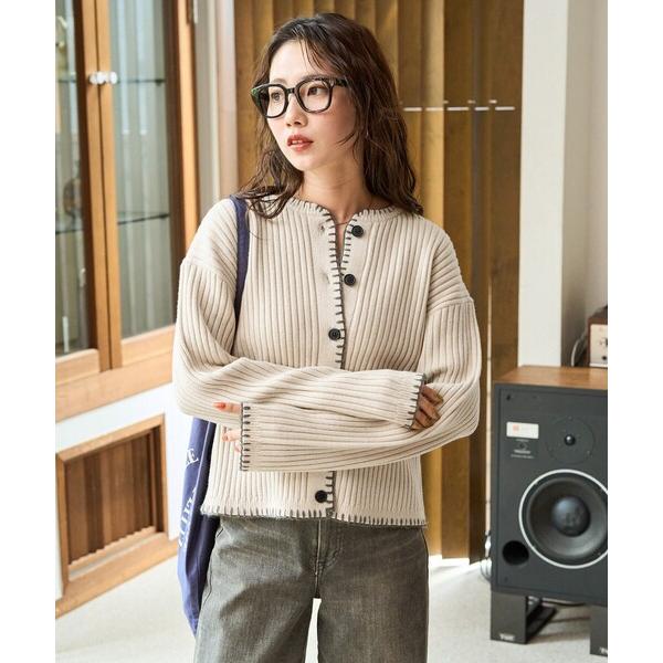 『タイムセール実施中』ZOZO問い合わせ番号:97832079ショップ:FREAK'S STORE，フリークスストアブランド:FREAK'S STORE，フリークスストア商品名:限定展開　ブランケット ステッチ ニット ショート カーデカテ...