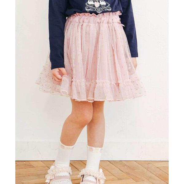 『タイムセール実施中』ZOZO問い合わせ番号:97832088ショップ:BEBE ONLINE STORE，ベベ オンラインストアブランド:SLAP SLIP，スラップスリップ商品名:ウエストリボンキラキララメチュールスカート(90~130...