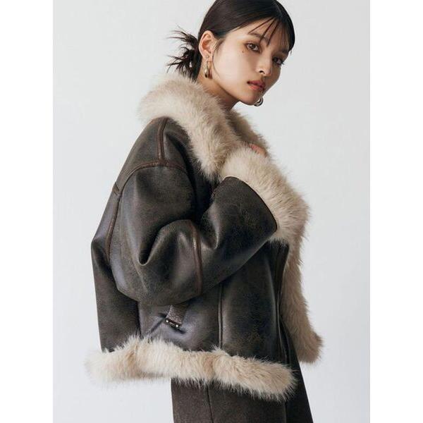 ZOZO問い合わせ番号:97865180ショップ:MURUA，ムルーアブランド:MURUA，ムルーア商品名:アンイーブンショートフェイクムートンジャケットカテゴリ:ジャケット/アウター>ムートンコートブランド品番:0125502001...