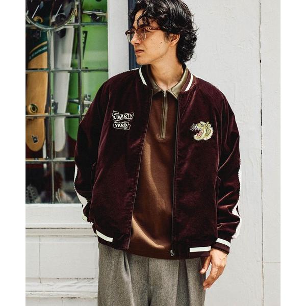 スカジャン ベロア刺繍スカジャン メンズスカジャン メンズ バックプリ