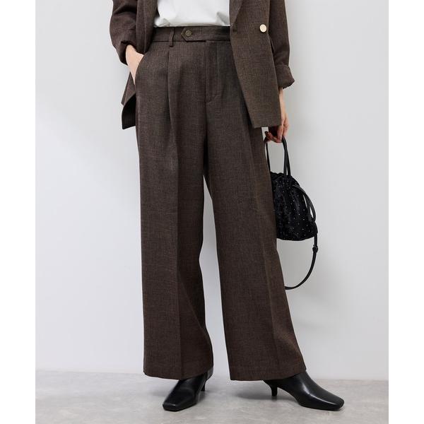 ワイドパンツ スラックス パンツ スリートーンツイードワイドパンツ/セットアップ対応 レディース