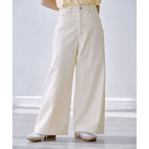 チノパン COHINA DENIM カラーフレアワイド 「低身長・小柄女性」 レディース