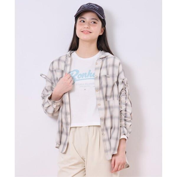 『セール実施中』ZOZO問い合わせ番号:97961802ショップ:NARUMIYA ONLINE，ナルミヤ オンラインブランド:pom ponette junior，ポンポネットジュニア商品名:袖ギャザーフードシャツ×Tシャツセットカテゴリ...