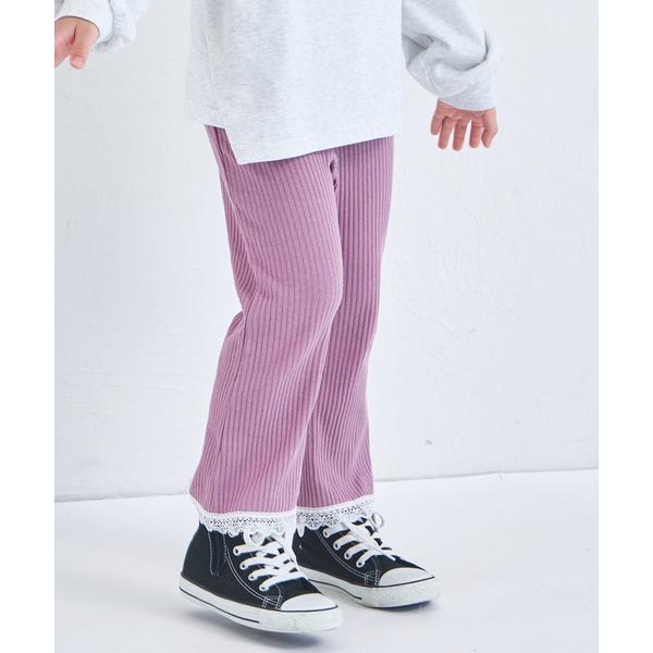 『セール実施中』ZOZO問い合わせ番号:97962158ショップ:pairmanon，ペアマノンブランド:pairmanon，ペアマノン，coucou manon，ククゥ マノン商品名:【リブコットン100】裾レース フレア リブパンツカテ...