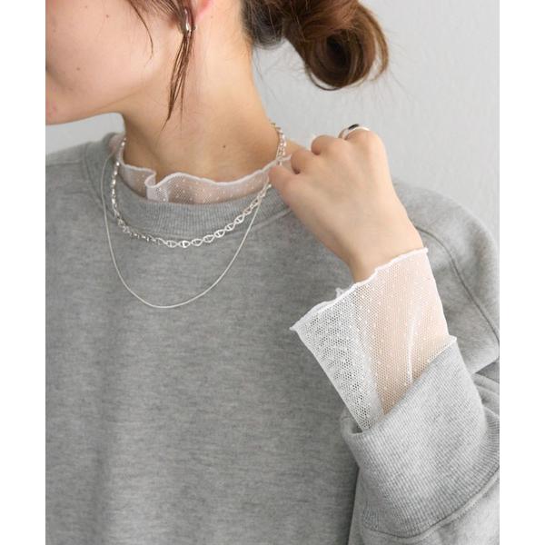 ZOZO問い合わせ番号:97962665ショップ:PUAL CE CIN，ピュアルセシンブランド:PUAL CE CIN，ピュアルセシン商品名:ドットチュールドッキングレイヤードカットソーカテゴリ:トップス>Tシャツ/カットソーブラン...