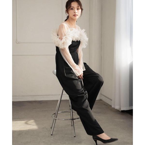 『タイムセール実施中』ZOZO問い合わせ番号:97963503ショップ:GIRL，ガールブランド:GIRL，ガール商品名:マルチWAY チュールフリル オールインワン パンツドレス 結婚式 パーティードレス オケージョンドレス パンツスタイ...