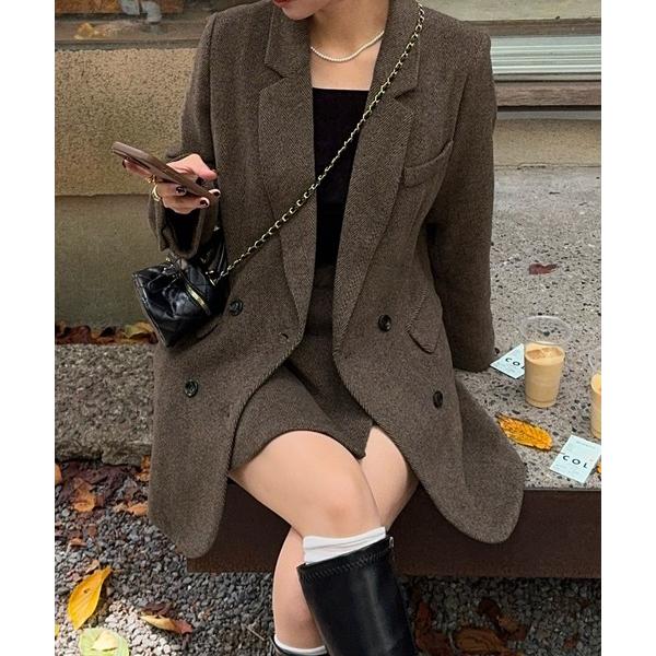 『タイムセール実施中』ZOZO問い合わせ番号:97964287ショップ:JUNOAH，ジュノアブランド:JUNOAH，ジュノア商品名:ジャケット+スリットミニスカートsetカテゴリ:ジャケット/アウター>セットアップブランド品番:fr...