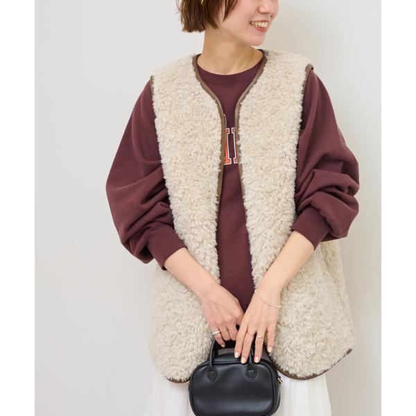 コート アウター 「WEB限定追加」シープフェイクファージップベスト