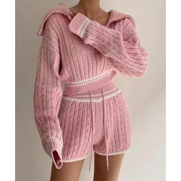 『タイムセール実施中』ZOZO問い合わせ番号:97979545ショップ:DIAVEL，ディアベルブランド:DIAVEL，ディアベル商品名:【秋冬新作】ショートパンツ付きケーブル編みセットアップ／韓国ガーリーカテゴリ:ジャケット/アウター&g...