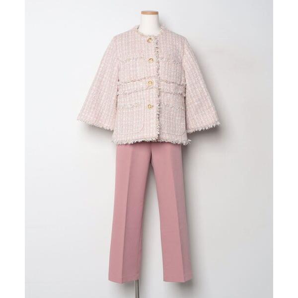 『セール実施中』参考価格：21，790円発売時期：2021年01月コンディション：C（やや使用感あり）使用感があり、やや気になる傷や汚れがあるアイテムパンツ：毛玉参考商品名：【3点セット】ノーカラーツイードジャケット・ブラウス・セミワイドパ...