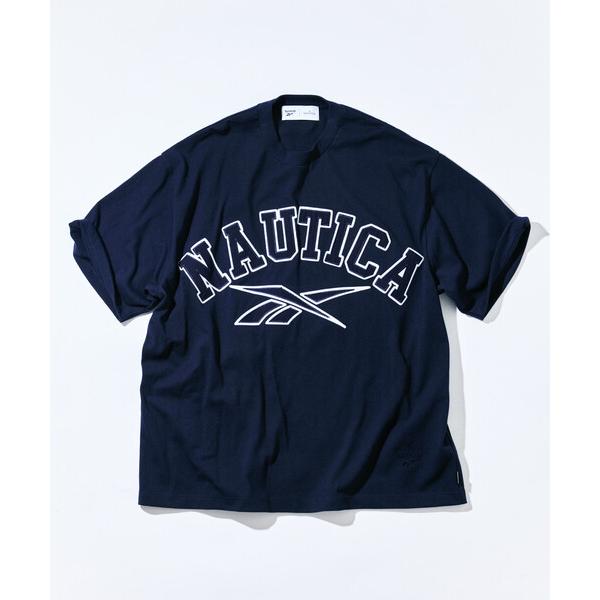 tシャツ Reebok×NAUTICA/リーボック×ノーティカ 「Exclusive」 ダブルネーム アーチロゴ クルーネックTシャツ ショートスリーブ メンズ