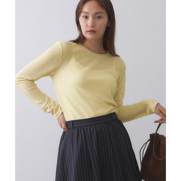 tシャツ シアーラウンドネックカットソー「洗濯機洗い可」 レディース