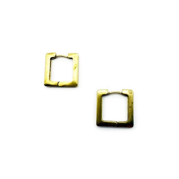 ピアス KISHOKACHI 希少価値 ビッグスクエアブラスクリッカーピアス レディース メンズ
