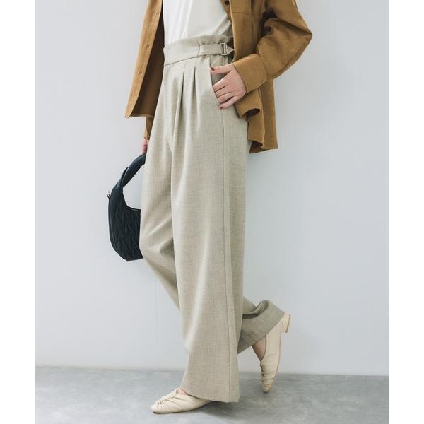 パンツ サスペンダー付き2WAYワイドパンツ レディース