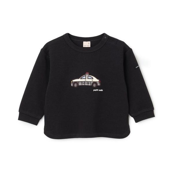 『セール実施中』ZOZO問い合わせ番号:98030224ショップ:petit main，プティマインブランド:petit main，プティマイン商品名:働く車アップリケ接結長袖Tシャツカテゴリ:トップス>Tシャツ/カットソーブランド品...