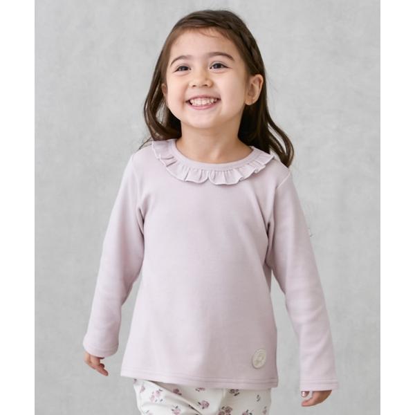 『セール実施中』ZOZO問い合わせ番号:98030239ショップ:petit main，プティマインブランド:petit main，プティマイン商品名:【オーガニック】フリル衿長袖Tシャツカテゴリ:トップス>Tシャツ/カットソーブラン...