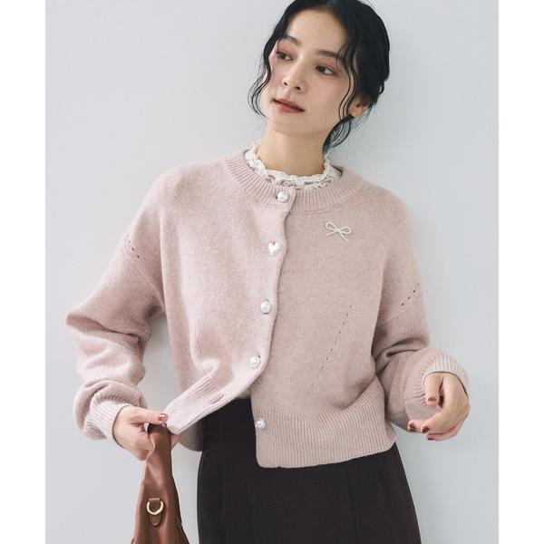 『セール実施中』ZOZO問い合わせ番号:98031229ショップ:VIS，ビスブランド:VIS，ビス商品名:ハートアソートパール釦ラメミックスカーディガン/イージーケア・一部WEB限定カラーカテゴリ:トップス>カーディガン/ボレロブラ...