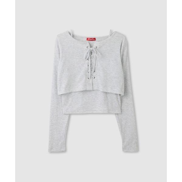 『タイムセール実施中』ZOZO問い合わせ番号:98032471ショップ:Mac-House，マックハウスブランド:Mac-House，マックハウス商品名:Simplify ガールズレースアップトップス×キャミソール【アンサンブル】カテゴリ:...