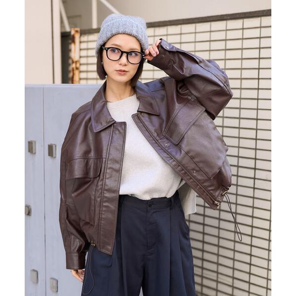 『タイムセール実施中』ZOZO問い合わせ番号:98032960ショップ:FREAK'S STORE，フリークスストアブランド:FREAK'S STORE，フリークスストア商品名:レザレット ショートブルゾン/フェイクレザーブルゾンカテゴリ:...