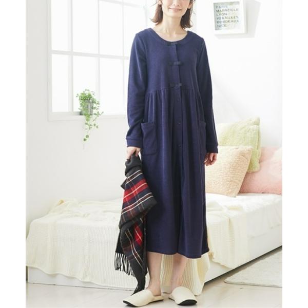 ZOZO問い合わせ番号:98033980ショップ:nissen，ニッセンブランド:QUNTSTYLE，キュントスタイル商品名:【マタニティウエア】リボン付ネグリジェ　前開き　綿混パイル　パジャマ　ルームウェアカテゴリ:ママ＆ベビー>マ...