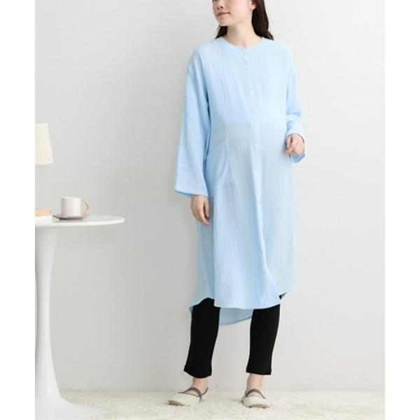 ZOZO問い合わせ番号:98033996ショップ:nissen，ニッセンブランド:QUNTSTYLE，キュントスタイル商品名:【マタニティウェア】綿100％　ダブルガーゼ　ワンピース＋パンツ上下セット　275日パジャマ　ルームウェアカテゴリ...