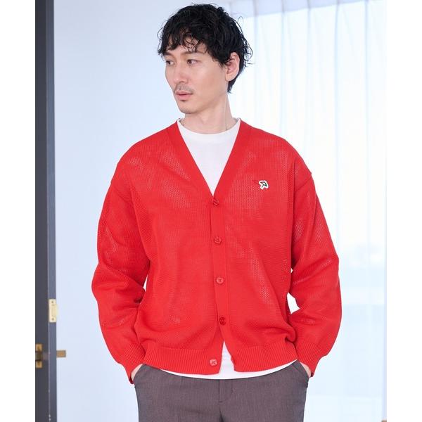 アンサンブル シェア メッシュ ニットカーディガン + ロングTシャツ セット