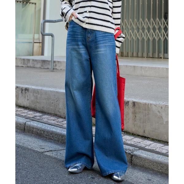 『タイムセール実施中』ZOZO問い合わせ番号:98135280ショップ:MONO-MART，モノマートブランド:MONO-MART，モノマート商品名:＜速乾・ウォッシャブル＞ヴィンテージライク ハイウエストルーズデニムパンツカテゴリ:パンツ...