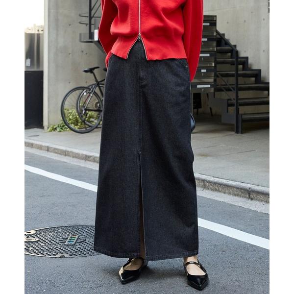 『セール実施中』ZOZO問い合わせ番号:98135281ショップ:MONO-MART，モノマートブランド:MONO-MART，モノマート商品名:＜速乾/ウォッシャブル＞ ヴィンテージライク ハイウエスト デニム Iライン ロングスカートカテ...