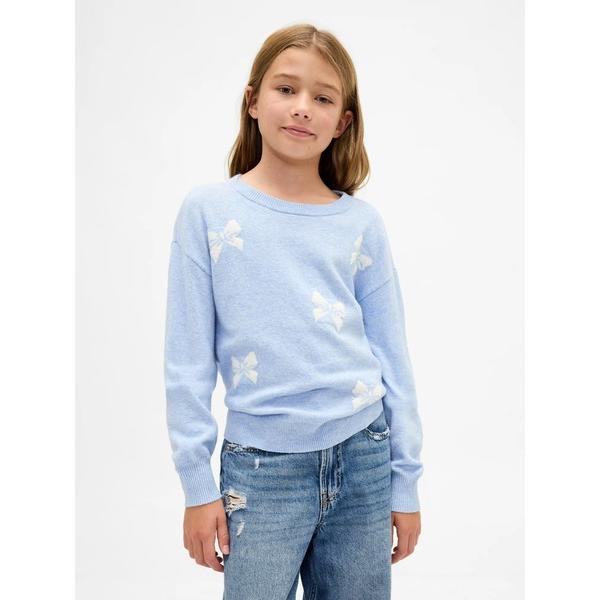 ZOZO問い合わせ番号:98234190ショップ:GAP，ギャップブランド:GAP，ギャップ商品名:CashSoft カシミヤタッチ クルーネックセーター リボン柄(キッズ）カテゴリ:トップス>ニット/セーターブランド品番:82723...