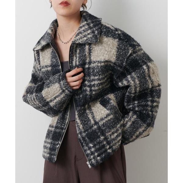 ZOZO問い合わせ番号:98235781ショップ:COLONY 2139，コロニー トゥーワンスリーナインブランド:COLONY 2139，コロニートゥーワンスリーナイン商品名:フェイクリングウールチェックZIPブルゾンカテゴリ:ジャケット...